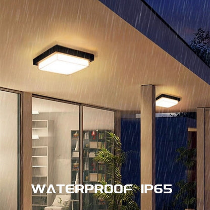 Square Outdoor LED Ceiling Lamp Surface Mounted Waterproof Sconces Garden Exterior Wall Lighting
