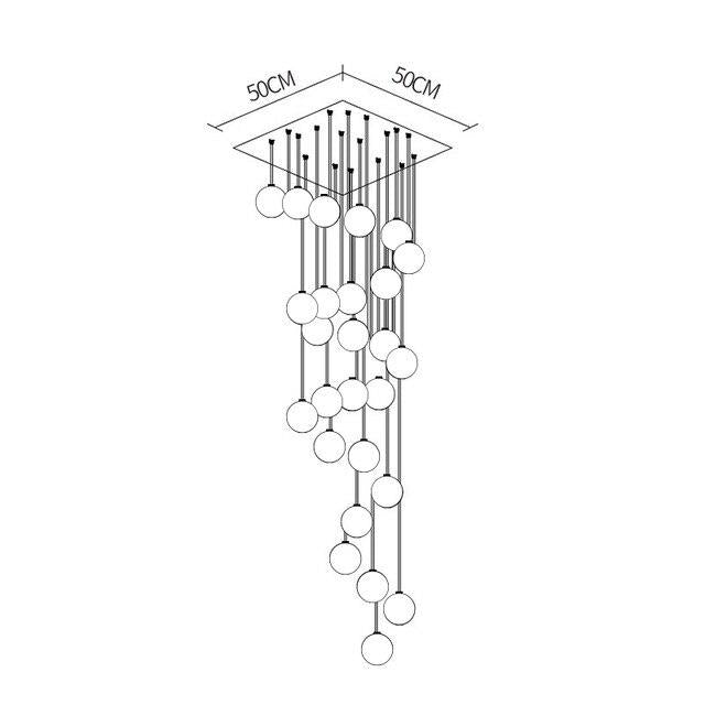 Glass LED Pendant Stair Lights Living Room Cafe Bedroom Lighting Lampara Colgante Cocina Fixtures Nordic Loft Hanging Lamp