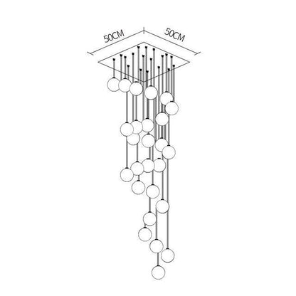 Glass LED Pendant Stair Lights Living Room Cafe Bedroom Lighting Lampara Colgante Cocina Fixtures Nordic Loft Hanging Lamp