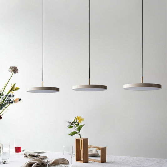 Nordic LED Pendant Light Macaron Disc LED Pendant Lamp Warm Light Warm Light Decoration Fixtures Acrylic