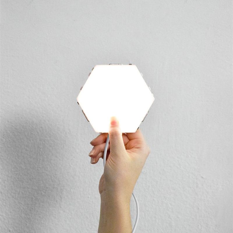 1-65 Pieces DIY Wall Lamp Touch Switch Quantum Lamp LED Hexagonal Lamps Modular Creative Decoration Wall Lampara