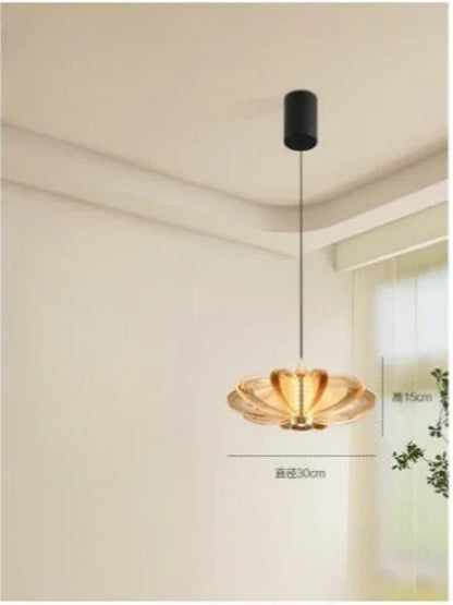 Modern Restaurant Glass Crystal Chandelier Bar Counter Luminous Body Artistic Creativity Personalized Lighting