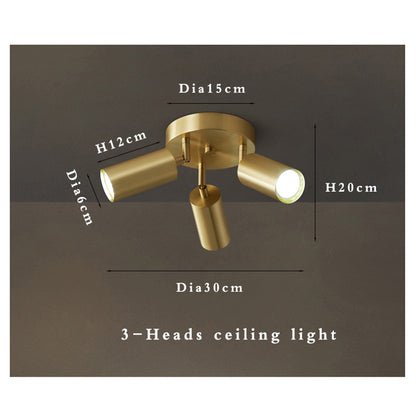 Fumi  Modern Industrial  Semi Flush Mount Ceiling Light,  Gold Classic Retro Ceiling Light Fixture for Hallway Kitchen Bedroom L