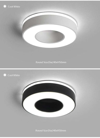 Diameter 240mm Modern LED Chandelier For Holly Aisle Corridor Bedroom Black Or White Square/Round/Triangle Led Chandelier
