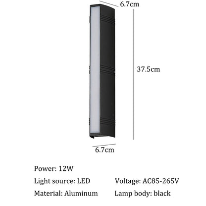 Modern LED Wall Lights Waterproof Outdoor Wall Lamp Long Strip IP65 Aluminum Wall Light Garden Porch Light