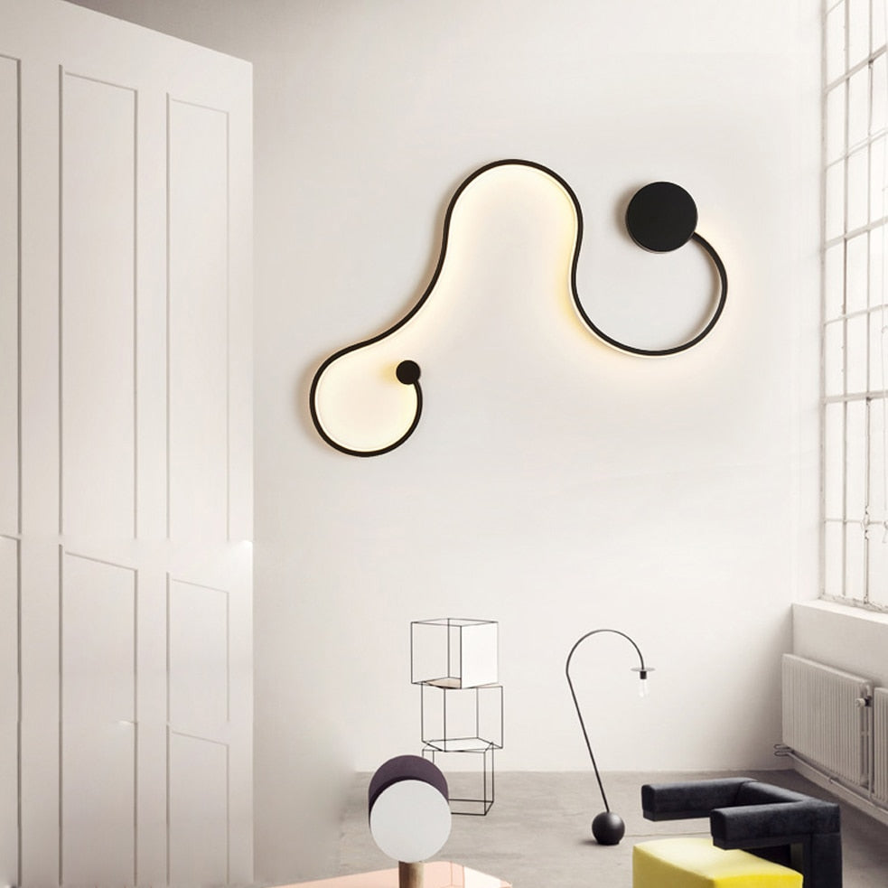 LED Postmodern Nordic Iron Aluminum Acrylic Belt LED Lamp LED Light Wall lamp Wall Light Wall Sconce For Store Bedroom Corridor
