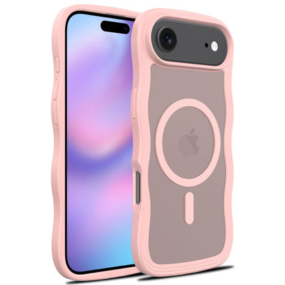 New Luxury Business Translucent Curly Wave Magnetic Case For iPhone 17 Pro Max 17 Air 17Pro Matte Anti-fall shockproof Cover