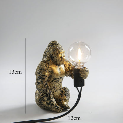 King Kong Gorilla Animal Table Lamp Indoor Resin Decoration Small Night Lamp Creative Crafts Gorilla Table Decor Lamp