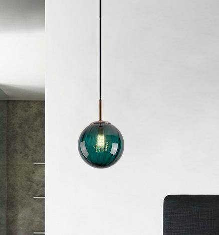 Colorful Glass Ball Bedroom Bedside Small Chandelier Creative Restaurant Bar Window Personality Post Modern Art Lamp Pendant Lamp