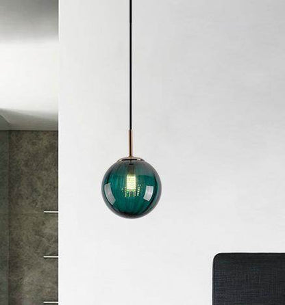 Colorful Glass Ball Bedroom Bedside Small Chandelier Creative Restaurant Bar Window Personality Post Modern Art Lamp Pendant Lamp