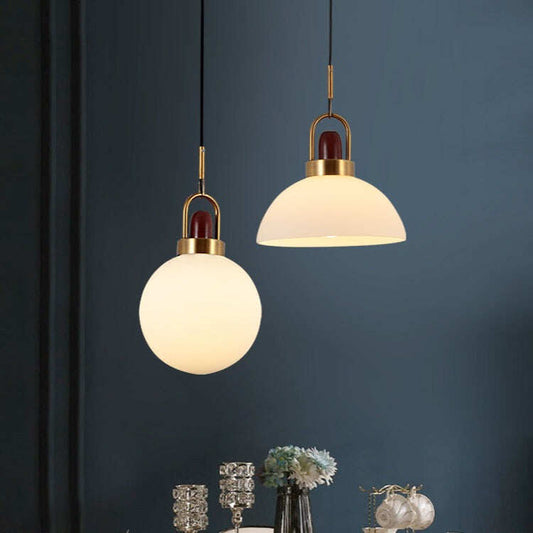 Glass Chandeliers In Restaurants Are Simple and Creative Semi-circular Cream Bar Shops Decorate Bedside Lamps