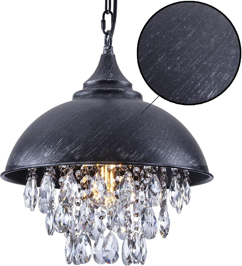 Retro Bar Coffee Restaurant Bar LED Simple Wrought Iron Lid Crystal Lamp Chandelier