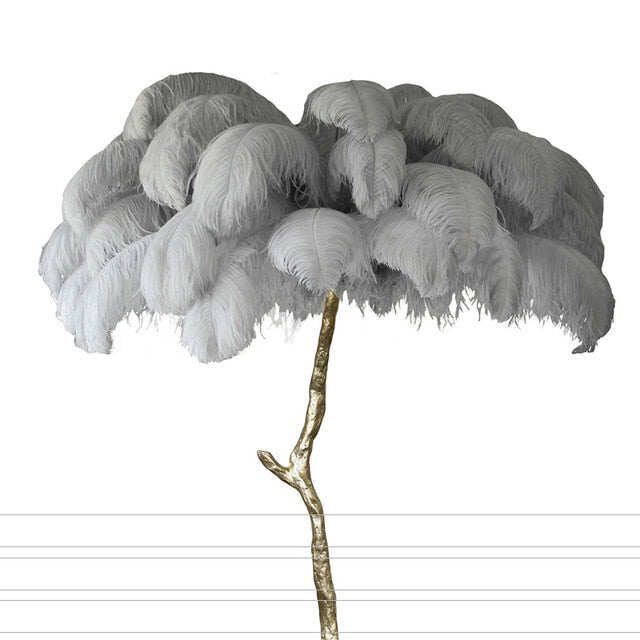 Nordic Ostrich Feather Living Room LED Floor Lamps Living Room Bedroom Modern Interior Lighting Decor Floor Light Standing Lamp