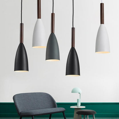 Nordic Minimalism Droplight E27 Aluminum Wood Pendant Lights, Home Restaurant Decor Lighting Lamp And Bar Showcase Spot Light