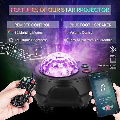 Star Projector RegeMoudal Night Light Projector with LED Nebula Cloud Galaxy Starry Projector Light Build-in Bluetooth Stereo Music Speaker for Kids Adults Bedroom/Party/Birthday Gifts/Home Theatre