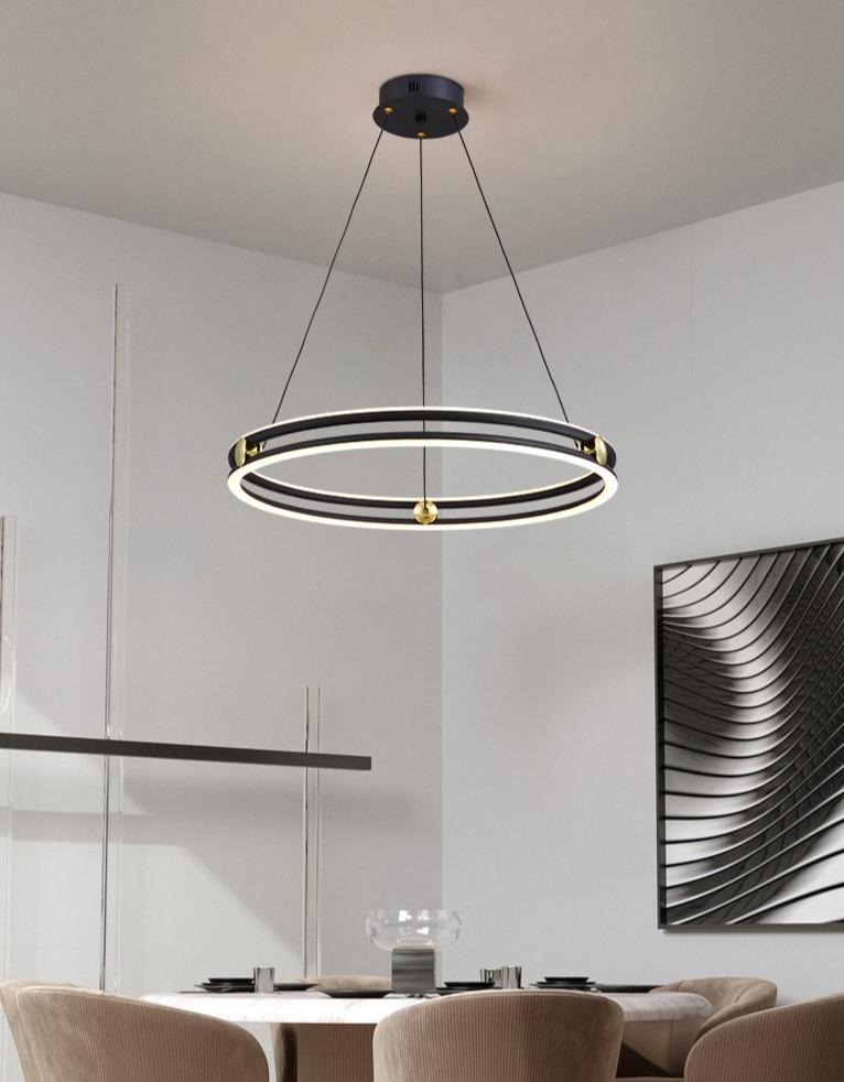 Simple Living Room Chandelier Aluminum Annular Ring