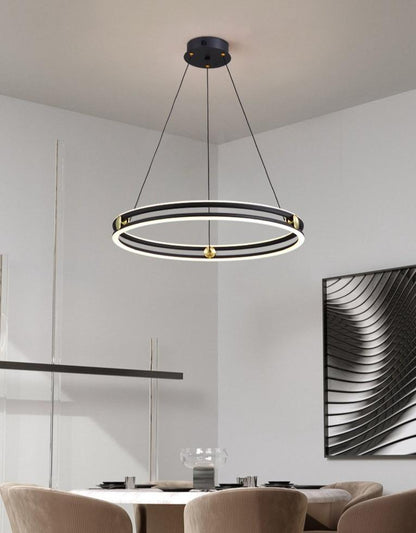 Simple Living Room Chandelier Aluminum Annular Ring