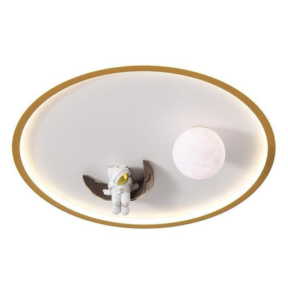 New Creative Astronaut Ceiling Lamp Children's Room Cartoon Moon Planet Bedroom Study Round Nordic Lamps