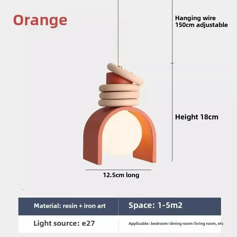 Retro Macaron Chandelier Lights Bedroom Bedside Lighting American Restaurant Bar Pendant Lights