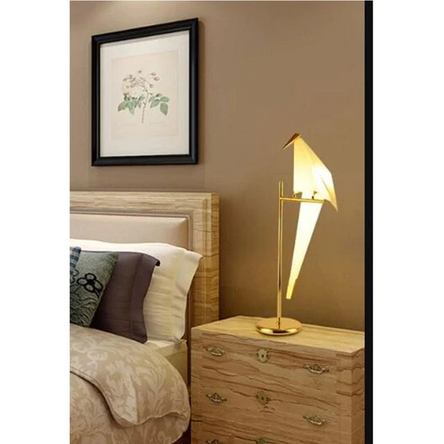 Modern Paper Crane Metal Vintage Chandelier Hanging Light Restaurant Living Dining Children's Room LED Bird Design Pendant Lamp