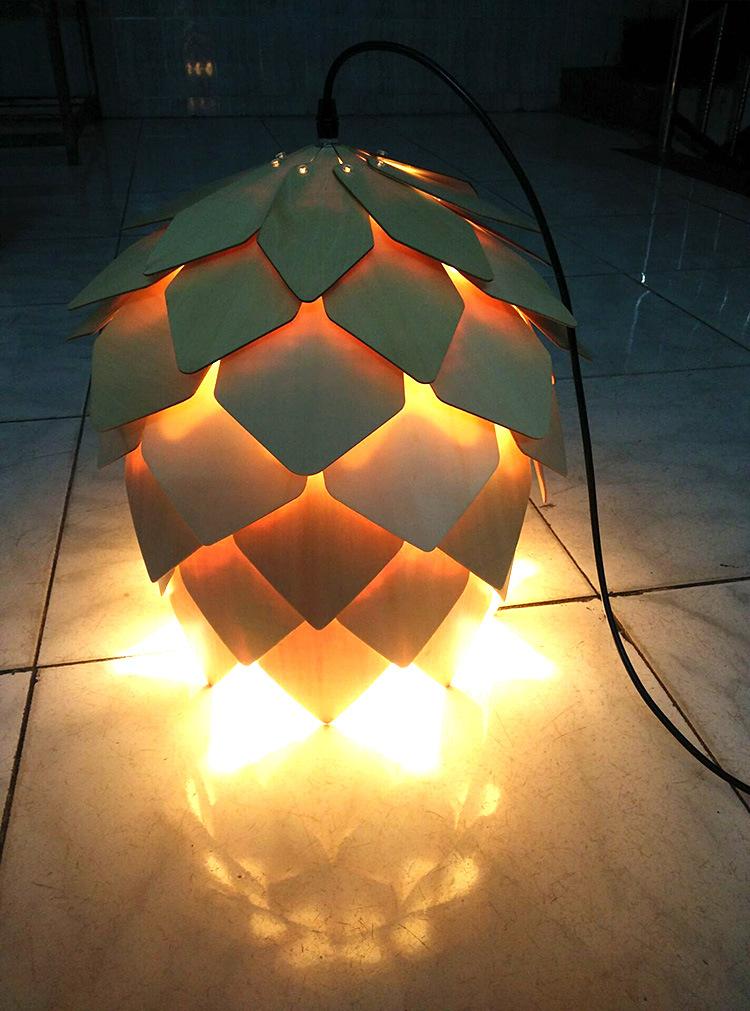 Modern Pendant Lights Pinecone Kitchen Lamp LED Loft Lighting Vintage Wood Lamp