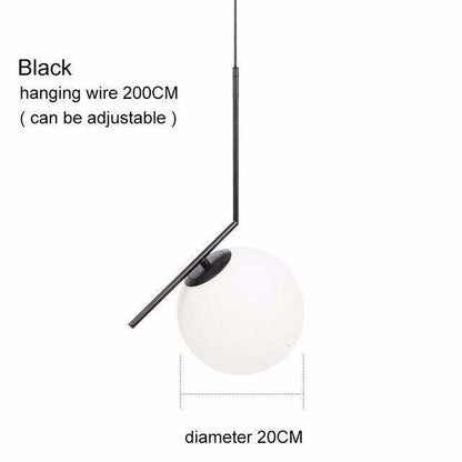 Modern Glass Ball Pendant Lights For Dining Room Indoor Home Kitchen Fixtures Hanging Lamp Bar Restaurant Decor Luminaire Lustre