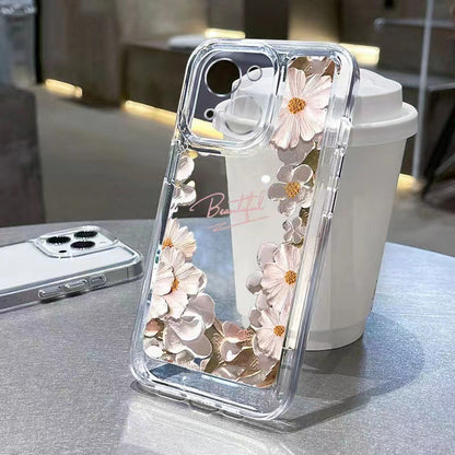 Rose Flower Phone Case For iPhone 16 Pro Case iPhone 17 11 13 15 12 14 Pro Max 16E XR XS 7 8 Plus SE Soft Shockproof Clear Cover