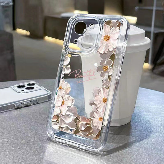 Rose Flower Phone Case For iPhone 16 Pro Case iPhone 17 11 13 15 12 14 Pro Max 16E XR XS 7 8 Plus SE Soft Shockproof Clear Cover