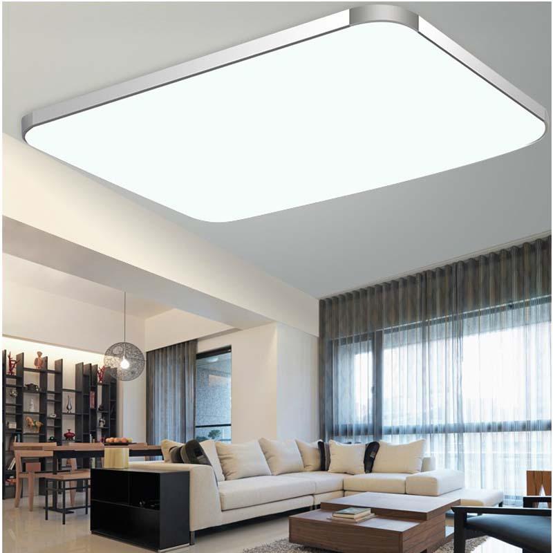 Modern 2.4G RF Remote Control Square Aluminum Acrylic LED Ceiling Lamp Cold White+Warm White Stepless Dimming LED Ceiling Light