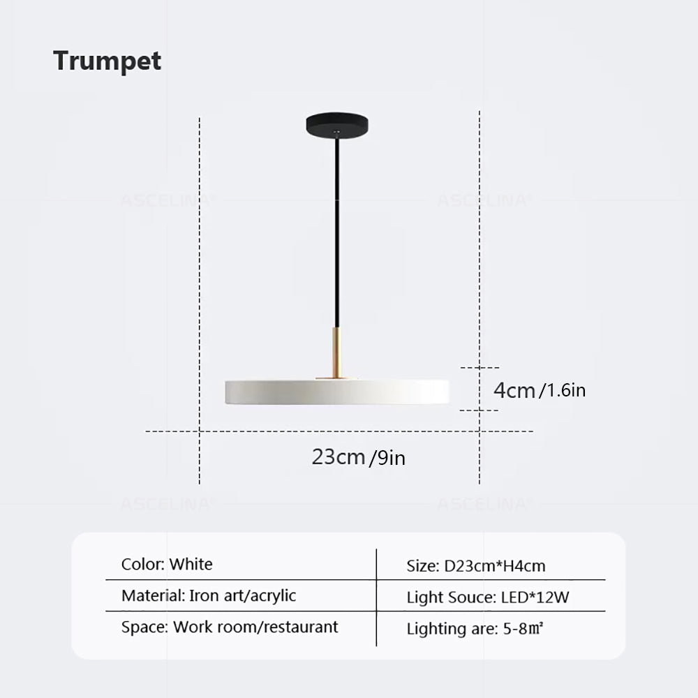 Nordic LED Pendant Light Macaron Disc LED Pendant Lamp Warm Light Warm Light Decoration Fixtures Acrylic