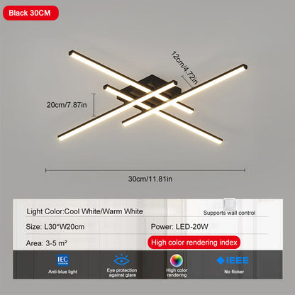 Modern LED Line Shaped Ceiling Light Used For Interior Decoration In Living Rooms Bedrooms Study Rooms Lighiting