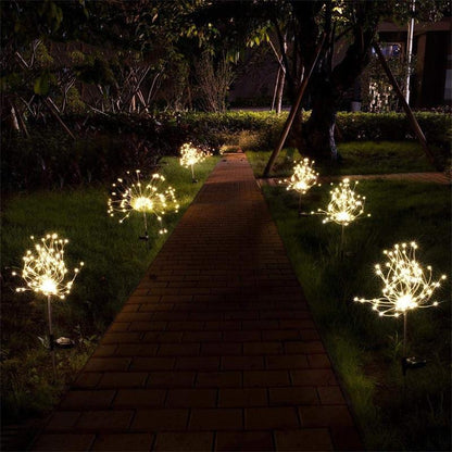 90/150 LED Solar Christmas Lights Outdoor Waterproof Solar Fireworks Light Lawn Lights Garden Decor Holiday Lamp