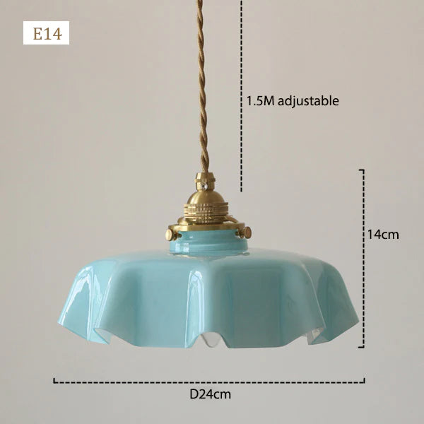 American retro French glass small chandelier Japanese floating window bar restaurant balcony bedroom bedside lamp