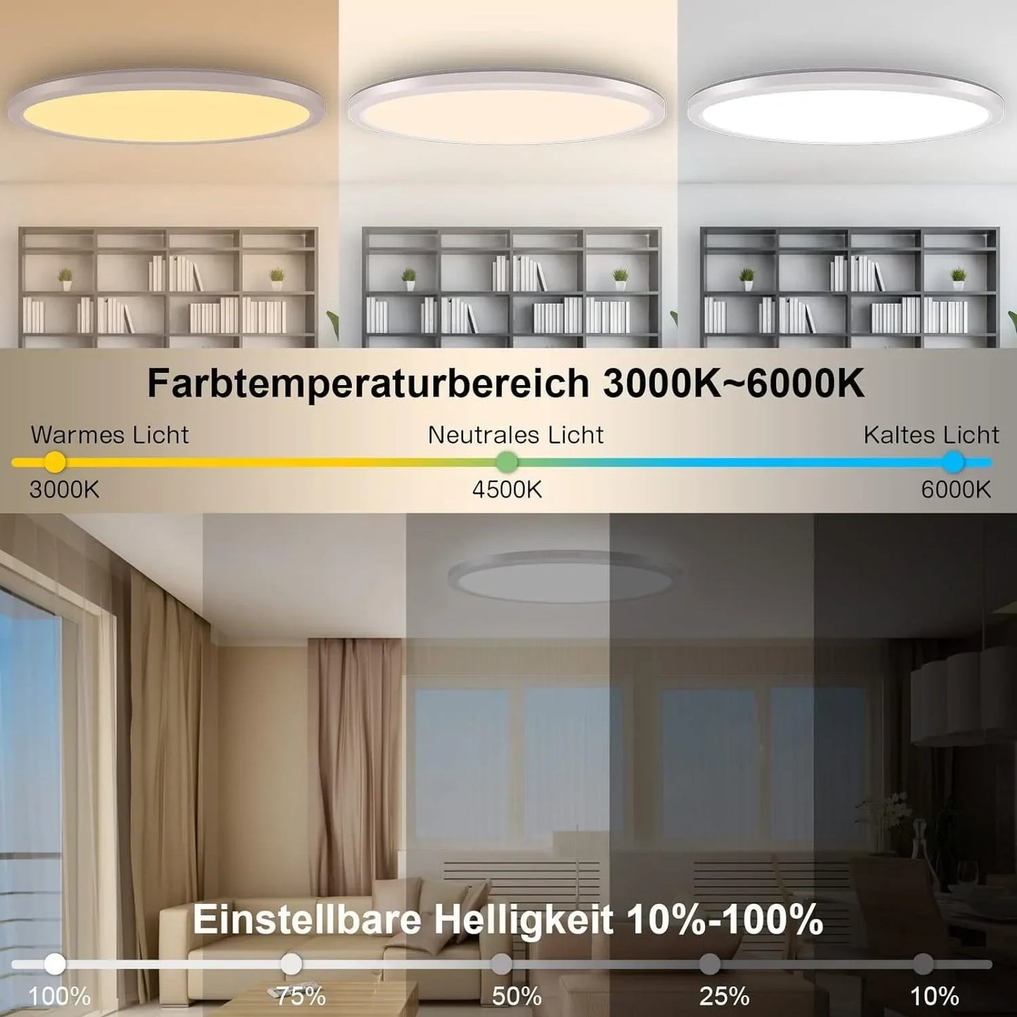 LED Ceiling Light RGB Backlight Color Illumination Bluetooth Remote Control Dimmable Decorative Light