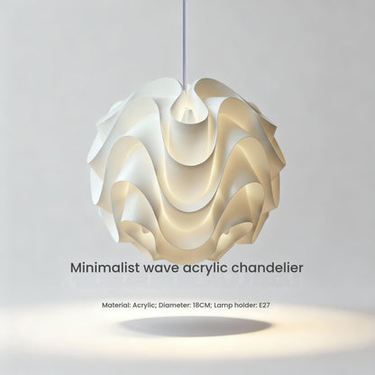 The Minimalist Wave-shaped Acrylic Pendant Light with An E27 Socket Is Perfect for Bedrooms