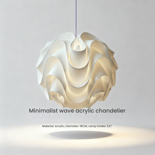 The Minimalist Wave-shaped Acrylic Pendant Light with An E27 Socket Is Perfect for Bedrooms