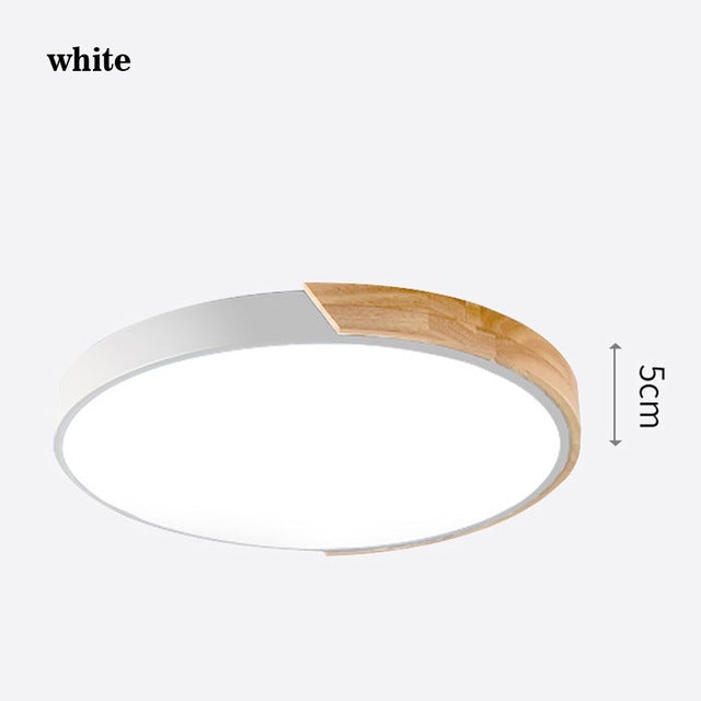 LED Ceiling Lights Ultra Thin Modern Ceiling Lamp Nordic Dimmable Wood Livingroom Bedroom Round Light Fixture Surface Mounted