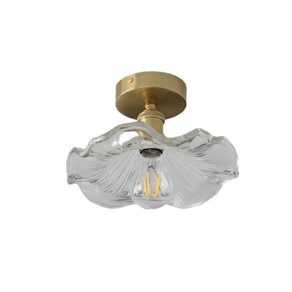 A Single-head Green Lotus and Leaf Pendant Lamp in The Bedroom Dining Room Bar Counter and Entrance Hall