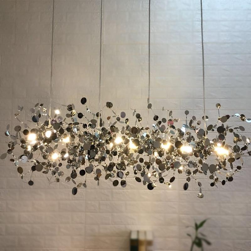 Postmodern Individual G9 Leaf Pendant Light Industrial Lamp Metal Hanging Lights LOFT Suspension Luminaire