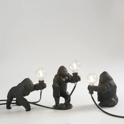 King Kong Gorilla Animal Table Lamp Indoor Resin Decoration Small Night Lamp Creative Crafts Gorilla Table Decor Lamp