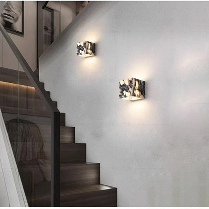 Nordic Italian Marble Lamp Indoor Background Wall Light Purple Pure Natural Stone Entrance Lighting