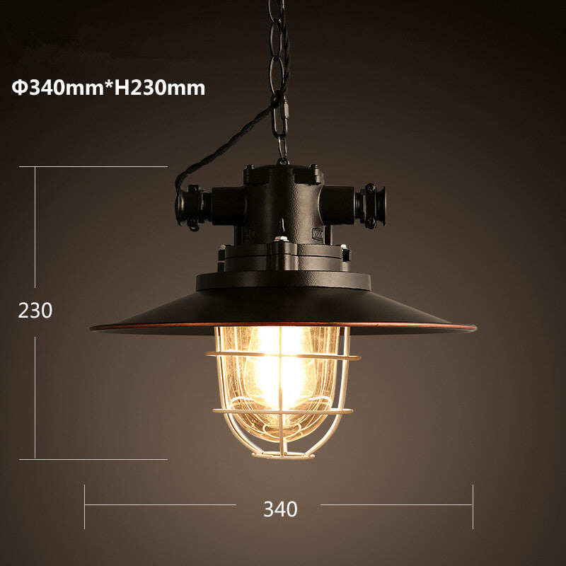 Retro Industrial Style Cafe Restaurant Bar Lid Single Warehouse Chandelier