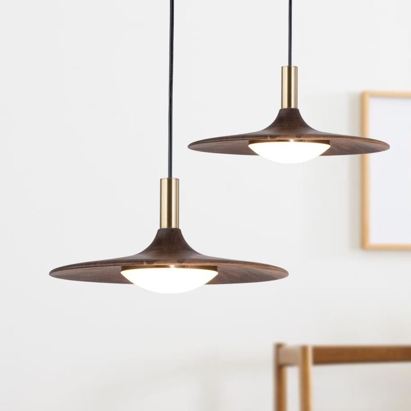 The Black Walnut Dining Room Bedroom Has A Simple Nordic Chandelier At The Head of The Bed