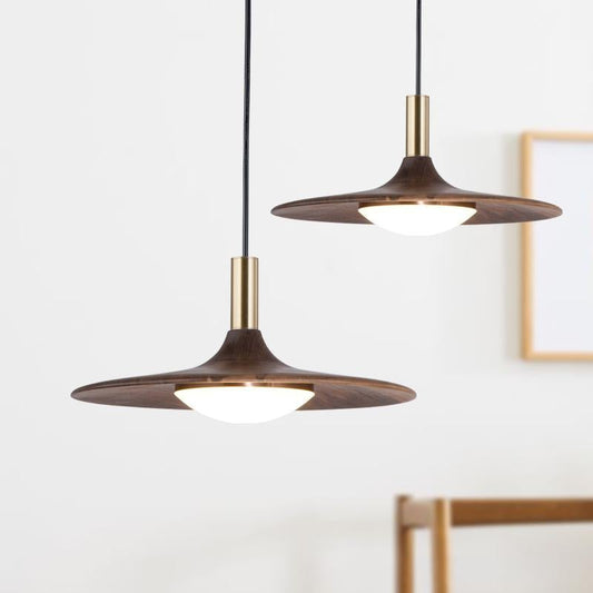 The Black Walnut Dining Room Bedroom Has A Simple Nordic Chandelier At The Head of The Bed