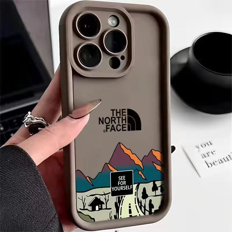 For IPhone 16 15 14 Mountain peak Road Phone Case13 12 11 Pro Max XR XS 7 8 15 16 Plus Fashion Soft Shockproof Back Matte Cover