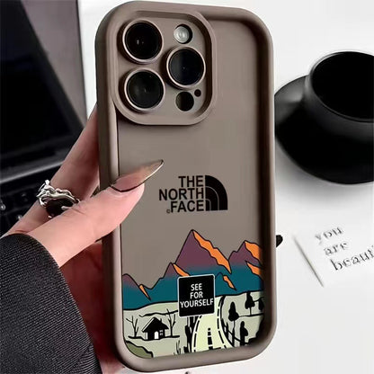 For IPhone 16 15 14 Mountain peak Road Phone Case13 12 11 Pro Max XR XS 7 8 15 16 Plus Fashion Soft Shockproof Back Matte Cover