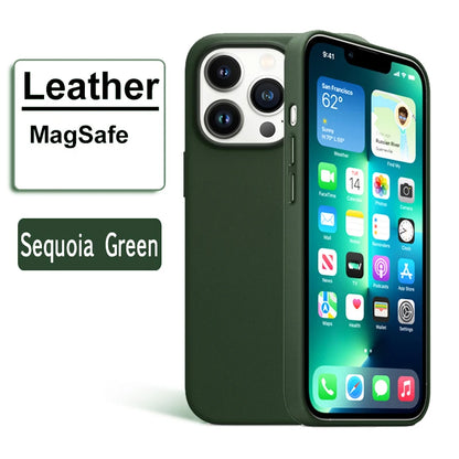 Official MagSafe Leather Case for Apple iPhone 17 Pro Max 16 13 12 14 15 Plus Original Strong MacSafe Magnetic Cover Accessories