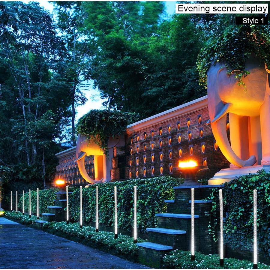 Solar Power Tube Lights Lamps Acrylic Bubble Pathway  Lawn Landscape Decoration Garden Stick Stake Light Lamp Set