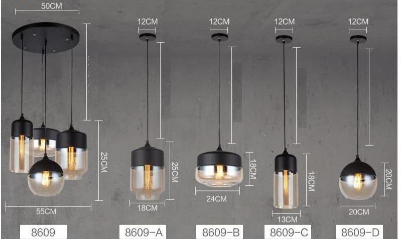 Glass Nordic Modern Pendant Lamp Dinning Room Bar Cafe Loft Vintage Light Hanging Lights Industrial Lighting Fixtures LED
