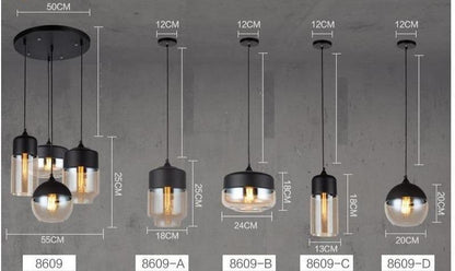 Glass Nordic Modern Pendant Lamp Dinning Room Bar Cafe Loft Vintage Light Hanging Lights Industrial Lighting Fixtures LED